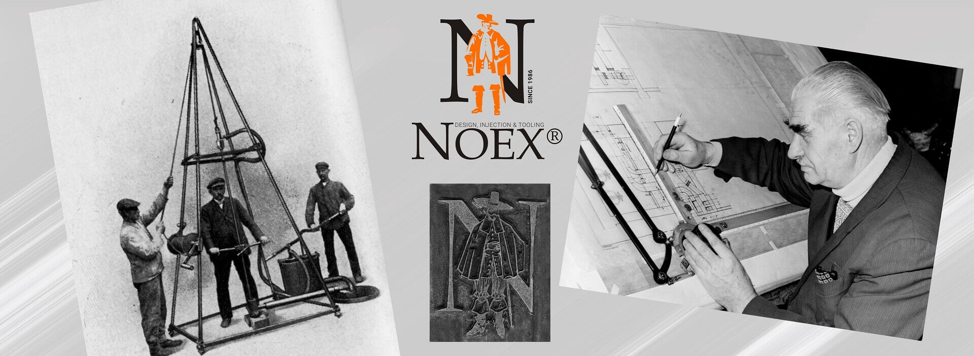 czarno białe zdjęcia noexu z przeszłości firmy