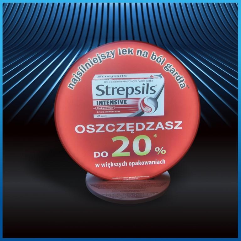 czerwona podstawka plastikowa strepsils pos 21